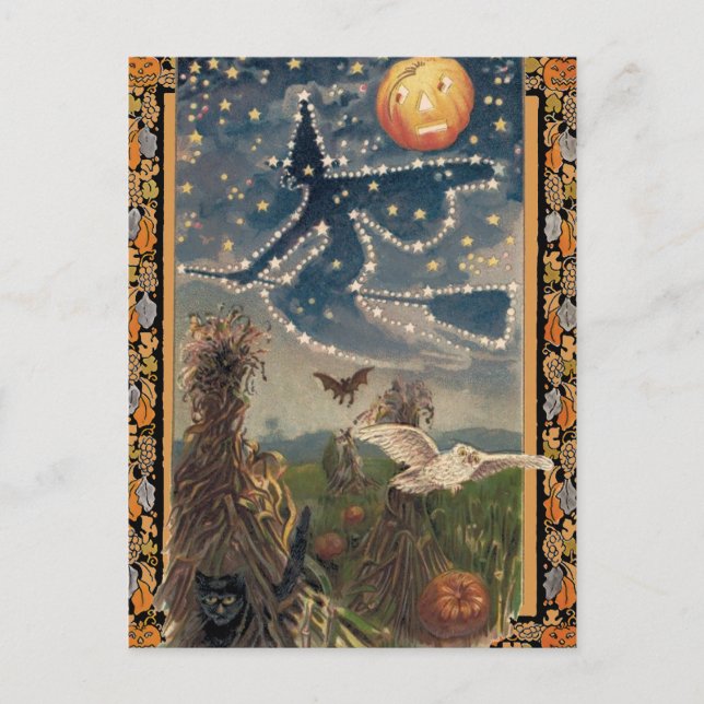 Starry Halloween Night Postcard (Front)