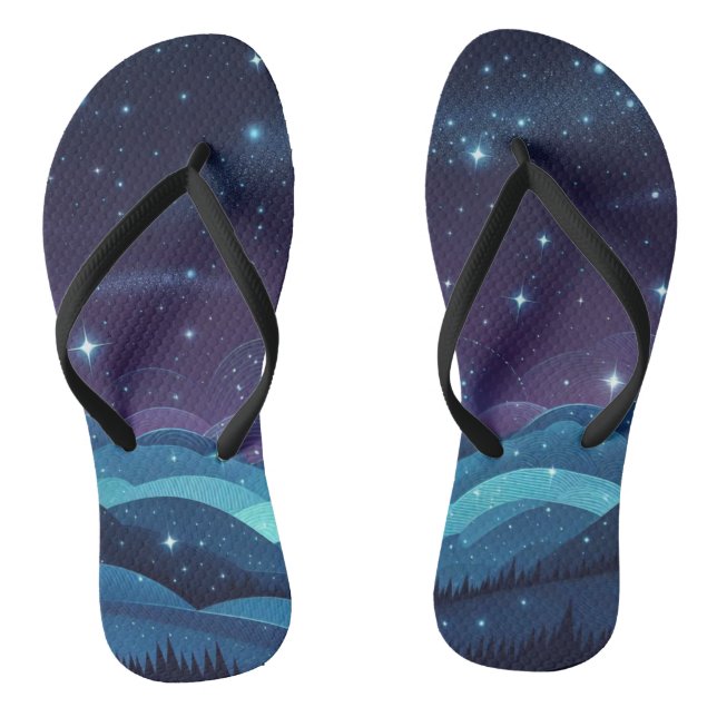 Starry Hills Night Flip Flops (Footbed)