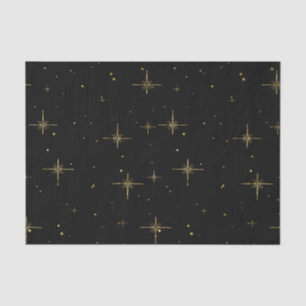 Starry Holiday Tissue Paper – Black with Gold Star