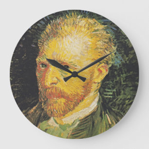 Starry Hours: Van Gogh's Self-Portrait Large Clock