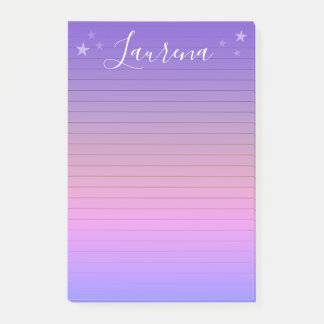 Starry Hues Personalised Name Notepad (Purple)