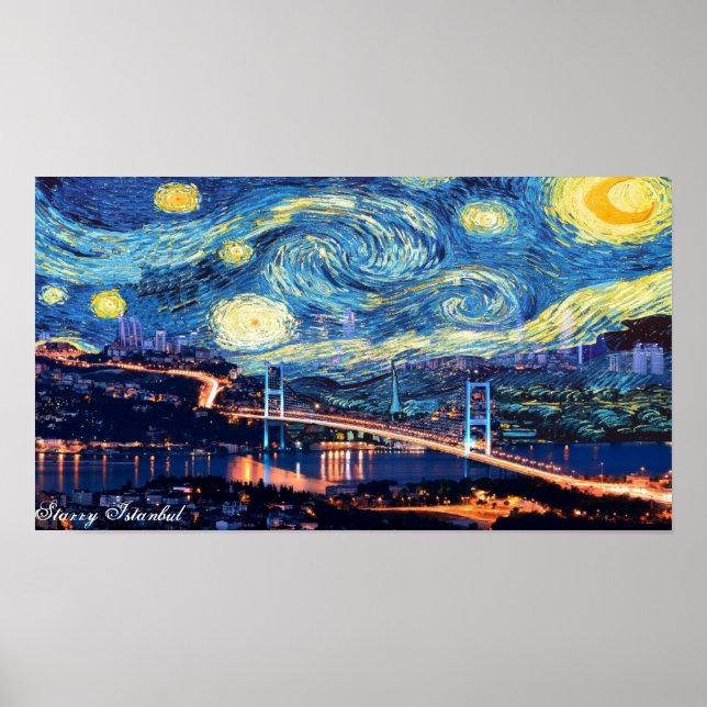Starry Istanbul Poster Print (Front)
