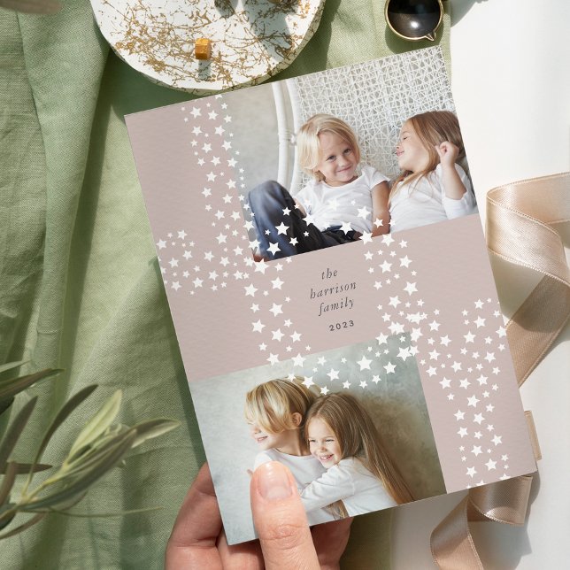Starry Joy | Two Photo Holiday Card (Creator Uploaded)