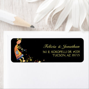 Starry Kokopelli Wedding Return Address
