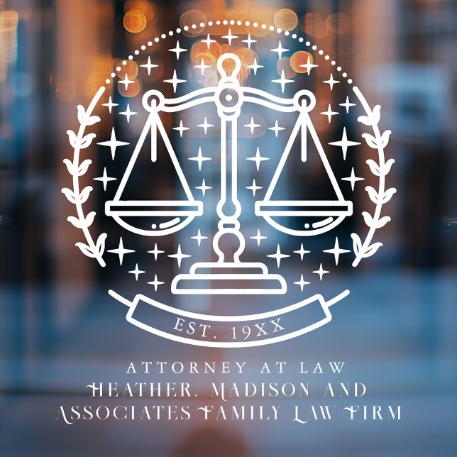 Starry Law Attorney Laurel Business Window Cling (Creator Uploaded)