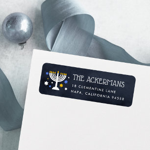 Starry Lights   Hanukkah Return Address