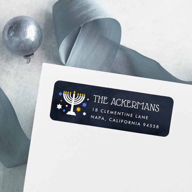 Starry Lights | Hanukkah Return Address (Creator Uploaded)