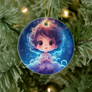 Starry Little Princess Nighttime Girly Personalise Ceramic Tree Decoration