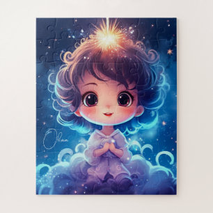 Starry Little Princess Nighttime Girly Personalise Jigsaw Puzzle