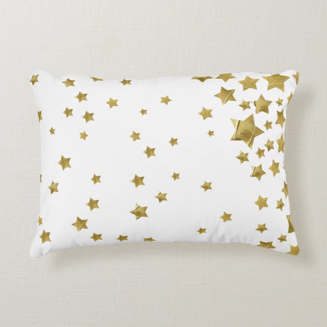 Starry Magic - White Lumbar Pillow (Front)