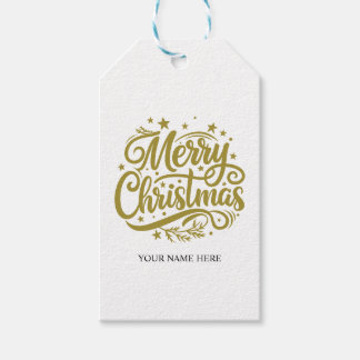 Starry Merry Christmas Greeting Gift Tags