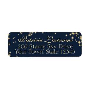 Starry Midnight Sky Return Address Label
