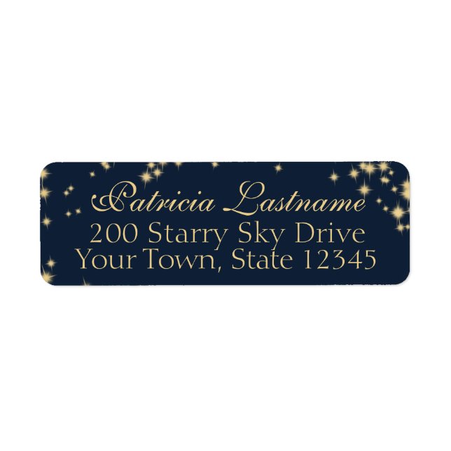 Starry Midnight Sky Return Address Label (Front)