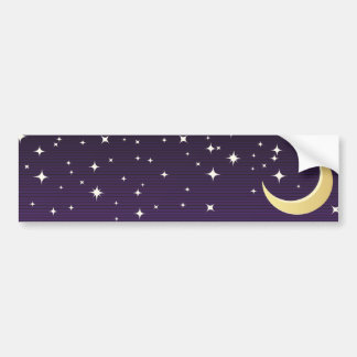 Starry Moon Bumper Sticker