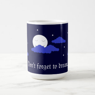 Starry Moon with Clouds:  Dark Blue Coffee Mug