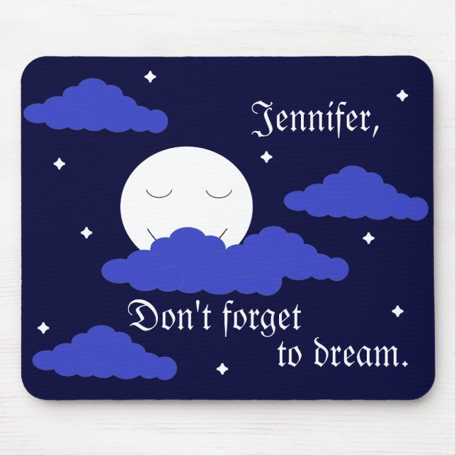 Starry Moon with Clouds: Mouse Mat (Front)