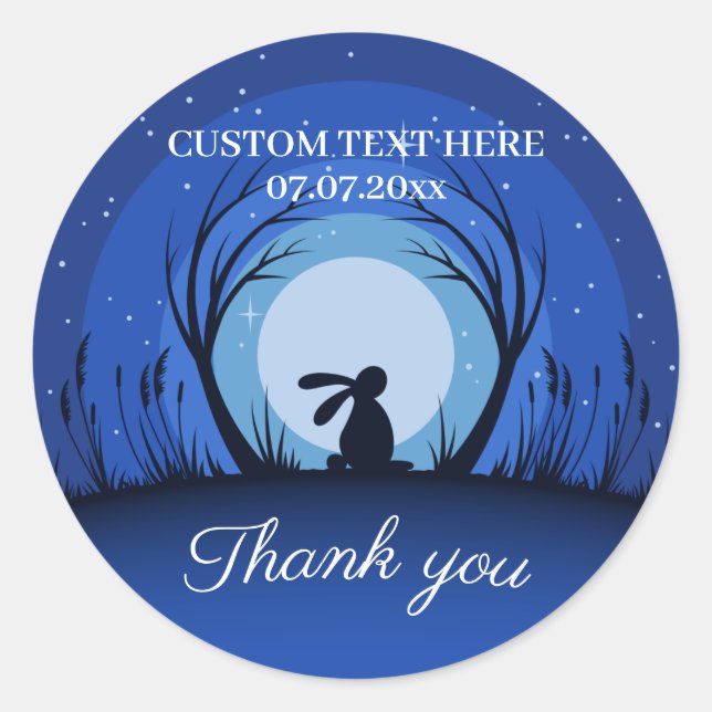 Starry Moonlit Night Classic Round Sticker (Front)