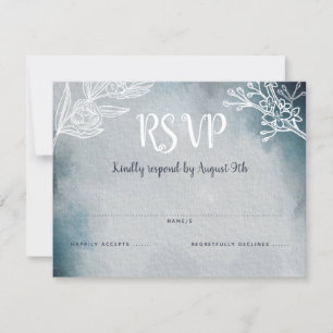 Starry Moonlit Night Monogram Wedding RSVP