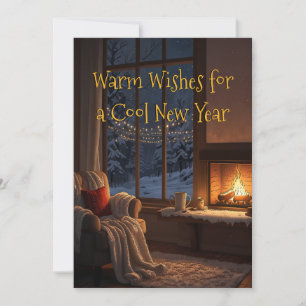 Starry New Year Golden Dreams Holiday Card