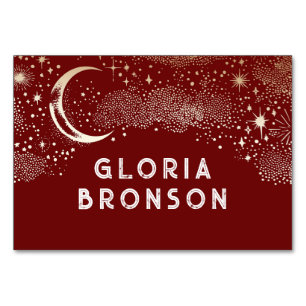 Starry Nigh Moon Individual Guest Names Table Card