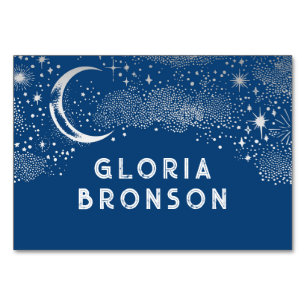 Starry Nigh Moon Individual Guest Names Table Card