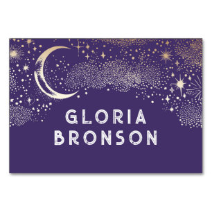 Starry Nigh Moon Individual Guest Names Table Card