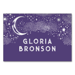 Starry Nigh Moon Individual Guest Names Table Card