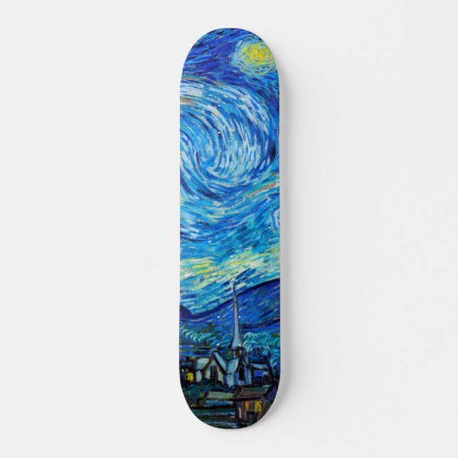 Starry Nigh Van Gogh Painting vibrant art Skateboard (Front)