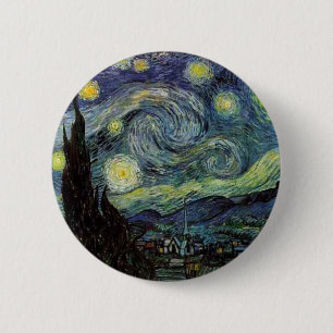 starry night,1889,Vincent van Gogh 6 Cm Round Badge