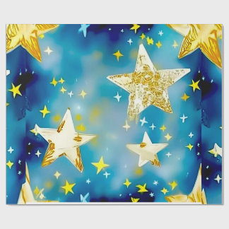 Starry Night 2 Gift Wrap Papers, Elegant Wrapping 