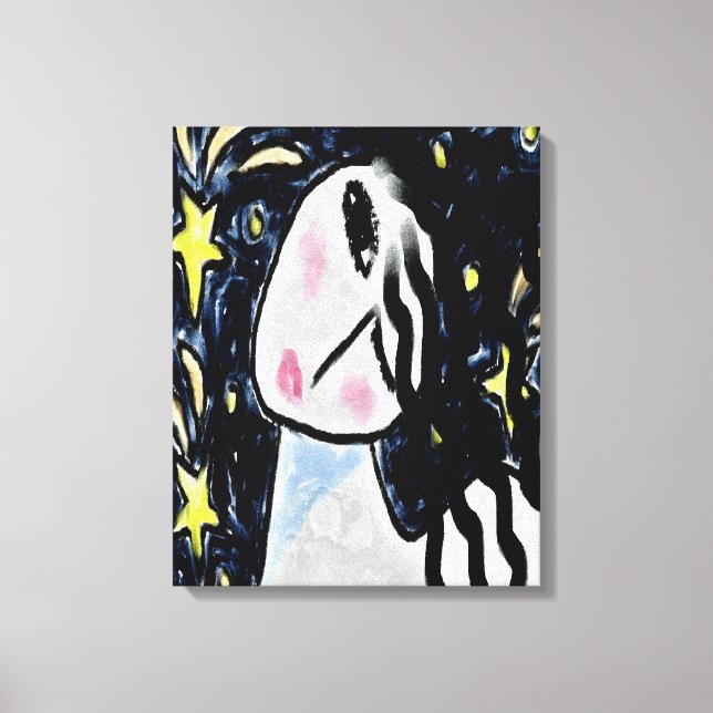 Starry Night Abstract Digital Painting Canvas Print (Front)