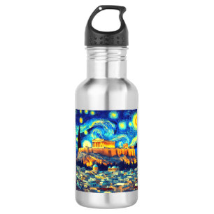 Starry Night Acropolis Athens Greece 532 Ml Water Bottle