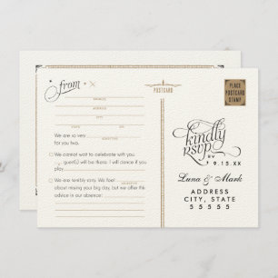 Starry Night Adlibs RSVP Wedding Postcard