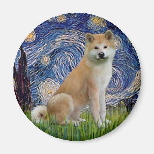 Starry Night - Akita Inu Magnet (Front)