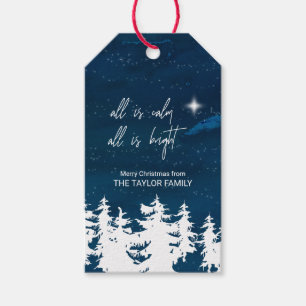 Starry Night All Is Calm All Is Bright Christmas Gift Tags