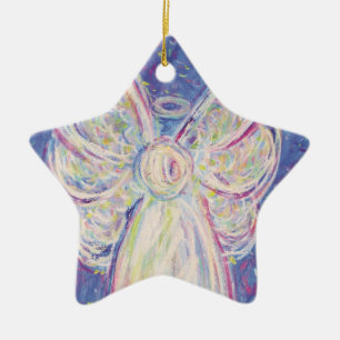 Starry Night Angel Art Holiday Ornament