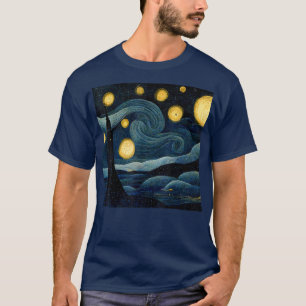Starry Night Art Deco Vincent van Gogh Art 280 T-Shirt