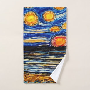 Starry Night at the Beach  Hand Towel