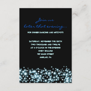 STARRY NIGHT Bar Bat Mitzvah Party Reception Card