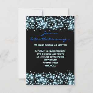 STARRY NIGHT Bar Bat Mitzvah Party Reception Card