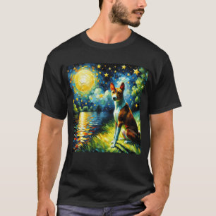 Starry Night Basenji Dog Van Gogh Lover T-Shirt