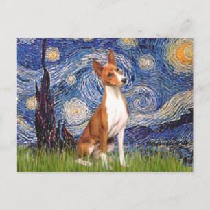 Starry Night - Basenji Postcard