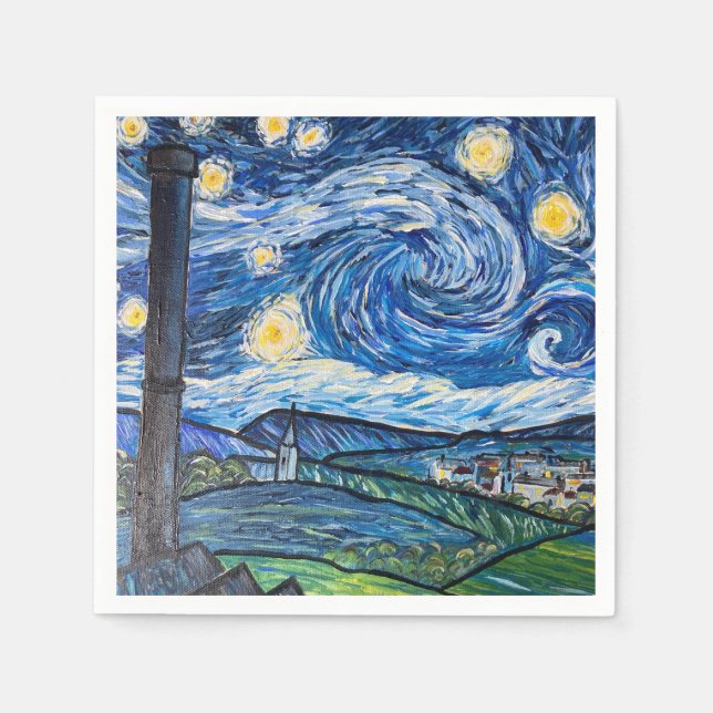 Starry Night Belmont Lancashire  Napkin (Front)