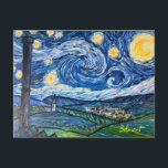 Starry Night Belmont Lancashire  Postcard<br><div class="desc">Starry Night in Belmont
My take on Vincent Van Gogh Starry Night.
In the foreground I’ve painted Belmont Village,  with St Peter’s Church,  and the Iconic Works Chimney right at the front (instead of the cypress tree)
The original is in Acrylics on a canvas board.</div>