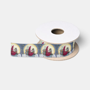 Starry Night Belsnickle Santa CHRISTMAS PACKAGES Satin Ribbon