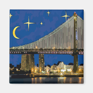 Starry Night Ben Franklin Bridge Magnet