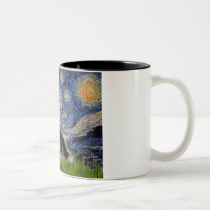 Starry Night - Bi Black Welsh Corgi Two-Tone Coffee Mug