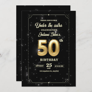 Starry Night Birthday Invitation, 50th Birthday Save The Date