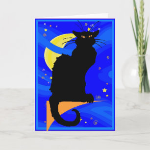 Starry Night Black Cat Card