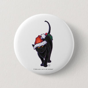 Starry Night Black Cat Christmas 6 Cm Round Badge